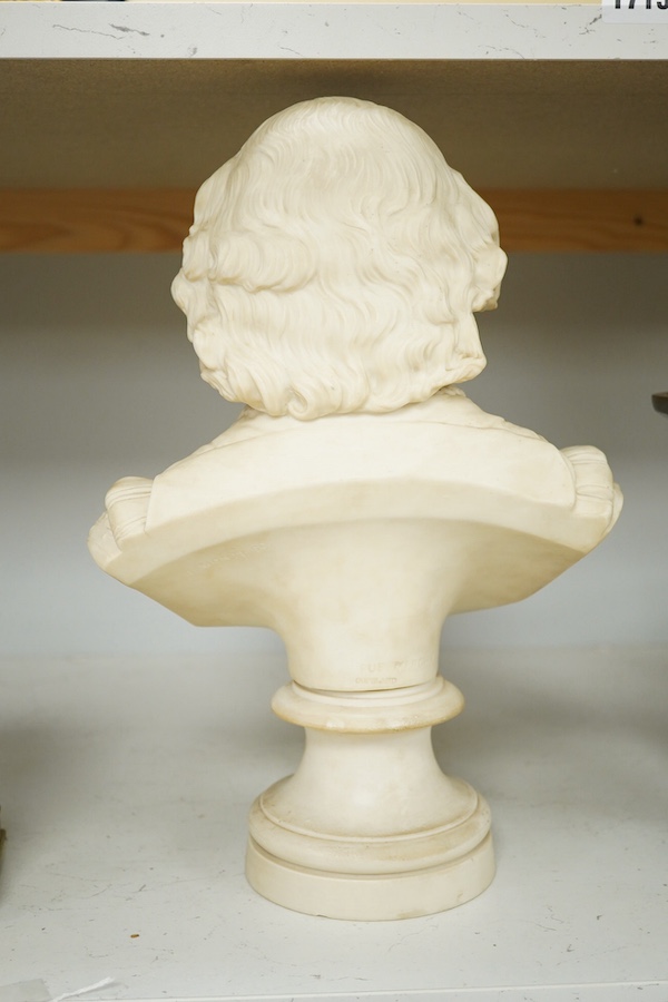 A Crystal Palace Art Union Copeland Parian bust of Shakespeare, published March 1 1864. Condition - fair, some surface dirt.